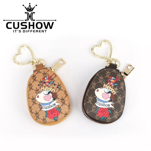 Оригинальная кожаная ключница с молнией, модная подвеска, брелок, из натуральной кожи