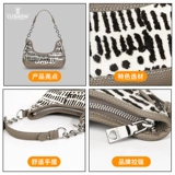 Кожаная сумка на одно плечо на цепочке, изысканный стиль, воловья кожа, коллекция 2023, из натуральной кожи