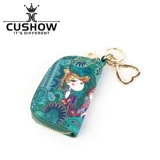 Небольшая дизайнерская кожаная ключница, маленький брелок, сумка-органайзер, новая коллекция, из натуральной кожи