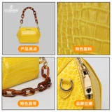 Оригинальная кожаная маленькая универсальная небольшая сумка, сумка на одно плечо, крокодиловый принт, из натуральной кожи