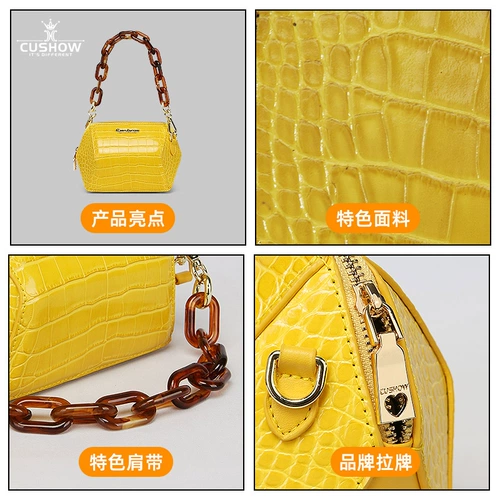 Оригинальная кожаная маленькая универсальная небольшая сумка, сумка на одно плечо, крокодиловый принт, из натуральной кожи