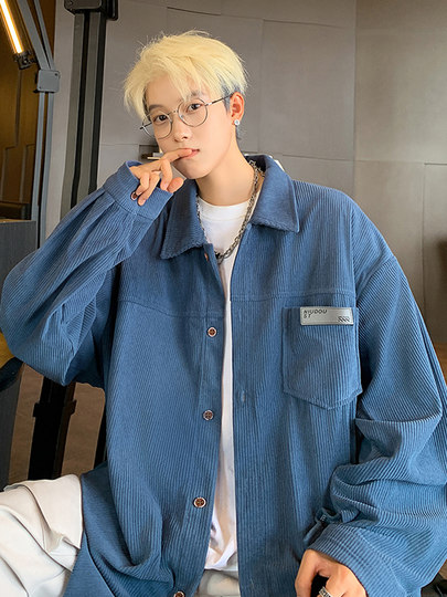 Chemise en velours côtelé à manches longues pour hommes, veste rétro américaine de grande taille, belle chemise japonaise haut de gamme, printemps et automne