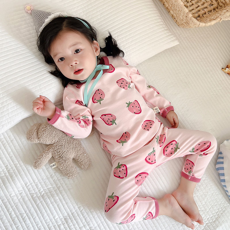 Girls' velvet underwear set, thickened children's autumn clothes and autumn  pants, winter thermal underwear and pajamas