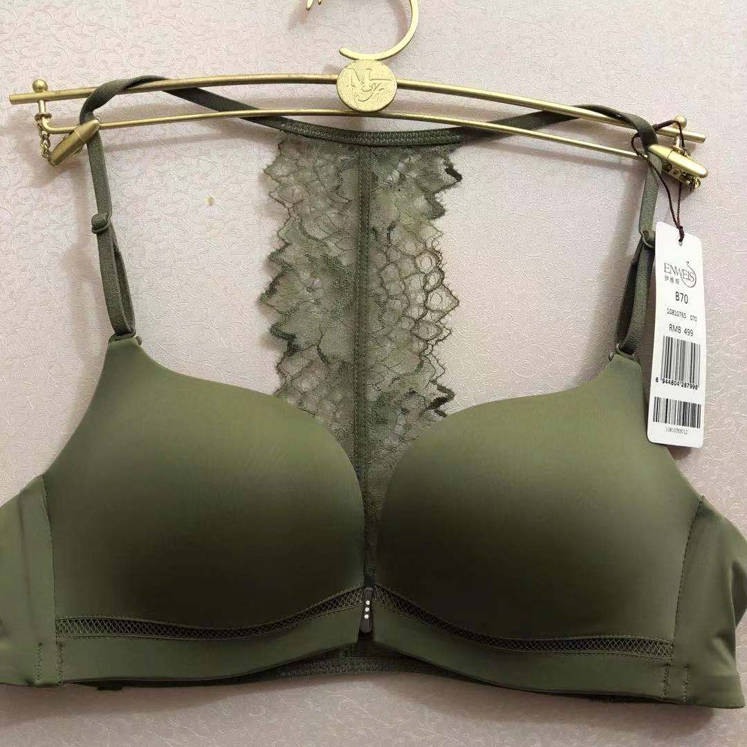 Eves 20 spring summer front button back bra women's no underwire sexy lace word beauty back underwear 10810765