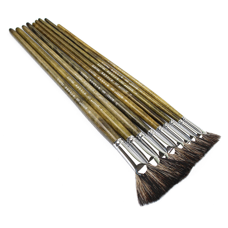 MONET SECTOR PEN LONG POLE Nylon Soft Hair Oil Painting Pen Beginners Watercolor water Pink Pink Paint Brush set