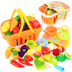 Đồ chơi trái cây Bain Shiche Cheerle Children Mô phỏng Rau Set Baby House Dao kéo Đồ chơi làm đồ chơi Đồ chơi gia đình
