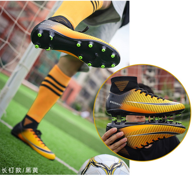 Mận nhỏ giúp giày bóng đá nam gãy móng C Luo cr7 Học sinh sát thủ chống trượt ag spike giày cỏ nhân tạo giày đá bóng trẻ em