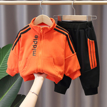 Childrens Clothing Boy Autumn Clothing Suit 2021 New Ocean Gas Spring Autumn Season Children Casual Clothes Handsome Qi Baby Sports Clothing Tide