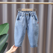 Boy Pants 2021 New Spring Dress Casual Pants Small Children Han Edition Foreign Air Pants Baby Spring Autumn Money Long Pants Tide