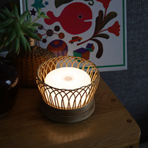 Egg tart night light natural home touch sensor light feeding lamp handmade bedroom simple modern bedside lamp led bamboo