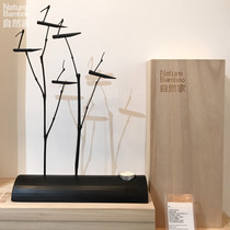 Natural crane Candlestick bamboo products Zen ornaments home Candlestick decorations craft wedding gift creative candles