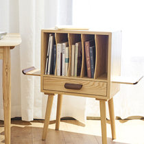 Nature Home Original Brand White Waxy Wood Furniture Little Flying Man Magazine Cabinet Can Contain Home Solid Wood Multifunction Bookcase