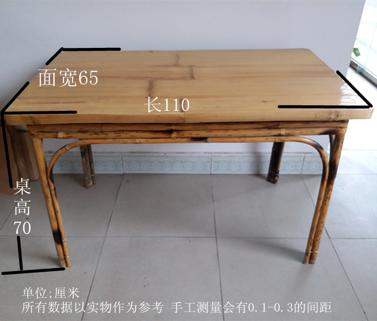 Bộ bàn ghế tre hoàn chỉnh Nhà hàng Khách sạn Villa Farmhouse Bàn ghế dài 4 + 1 phòng trà bàn cờ vua bàn ghế gỗ phòng khách