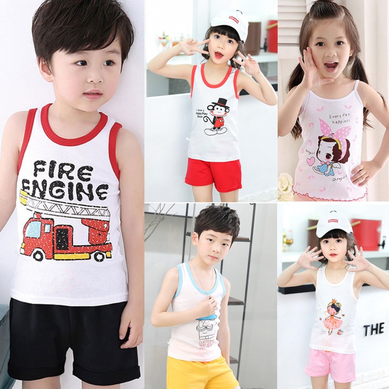 Childrens vest mens mùa hè thiết cotton 100cotton baby sling vest mỏng trẻ em và nhỏ và vừa trúng chiếc áo triều đáy.