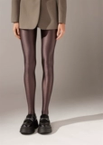 Женские глянцевые модные колготки Calzedonia, однотонные, высокоэластичные, удобные с внутренней стороны, MODC1586