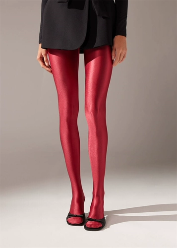 Женские глянцевые модные колготки Calzedonia, однотонные, высокоэластичные, удобные с внутренней стороны, MODC1586