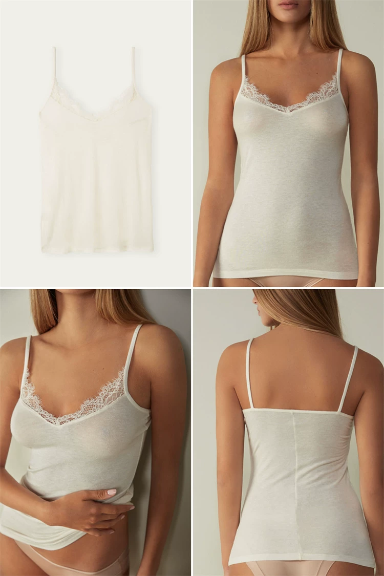 Intimissimi женский однотонный кашемир модал кружевной безрукавный топ сексуальное бельё