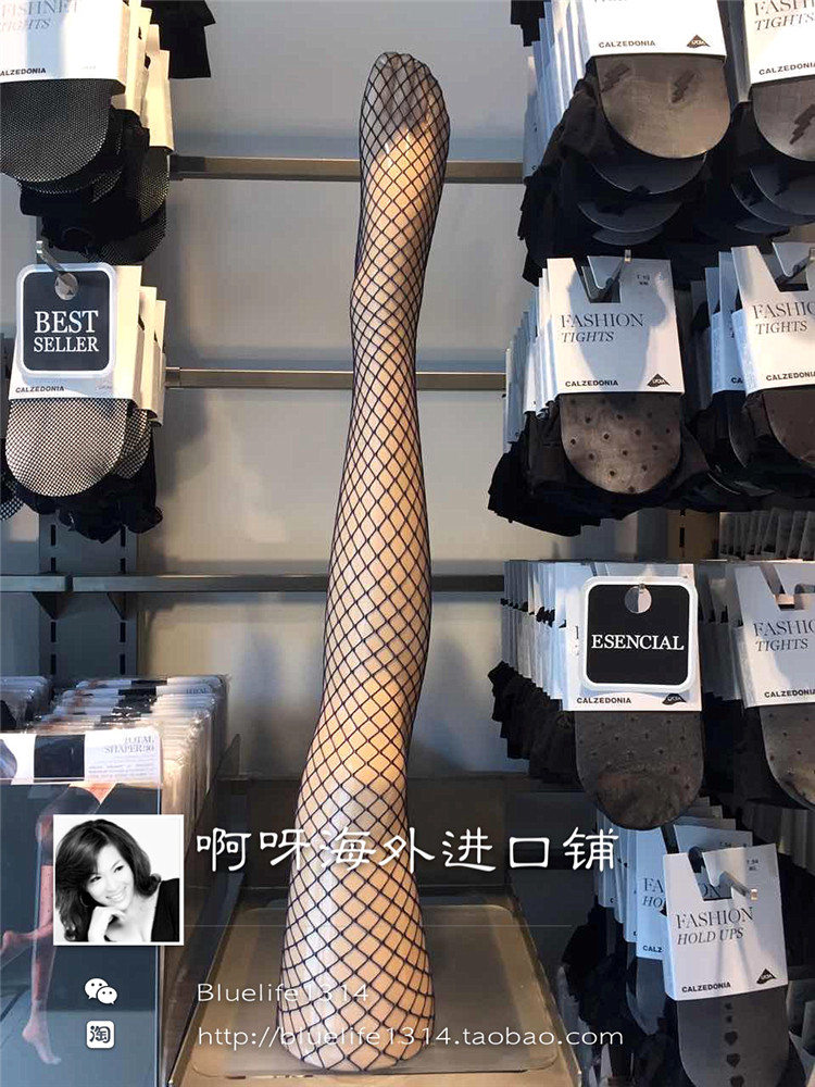 (Spot)Calzedonia fishnet socks women's black medium Ling grid hollow tights leg socks