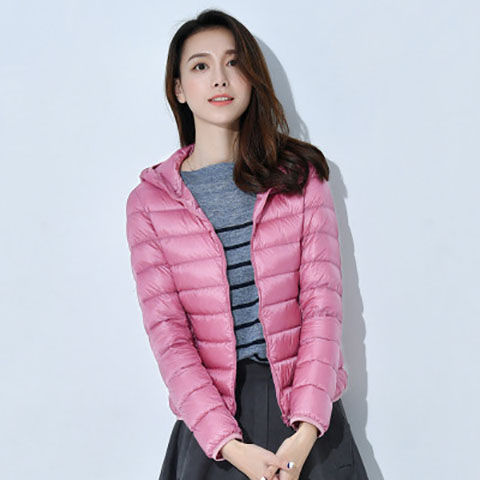 Ánh sáng nén Hàn Quốc phiên bản của phụ nữ xuống áo khoác mỏng nhẹ mỏng ngắn siêu nhẹ mỏng mỏng mỏng thời trang xây dựng cơ thể xuống áo khoác phản mùa