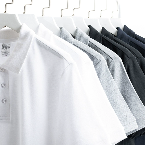 Летняя футболка polo, однотонная базовая рубашка для отдыха