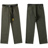 Зеленые осенние ретро однотонные японские штаны, свободный прямой крой