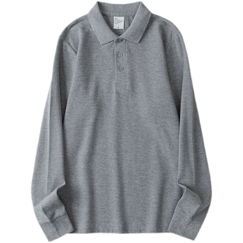 Хлопковая осенняя футболка polo, цветной базовый лонгслив для отдыха подходит для мужчин и женщин