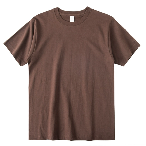 Хлопковая летняя шоколадная футболка с коротким рукавом, базовая рубашка, свободный крой
