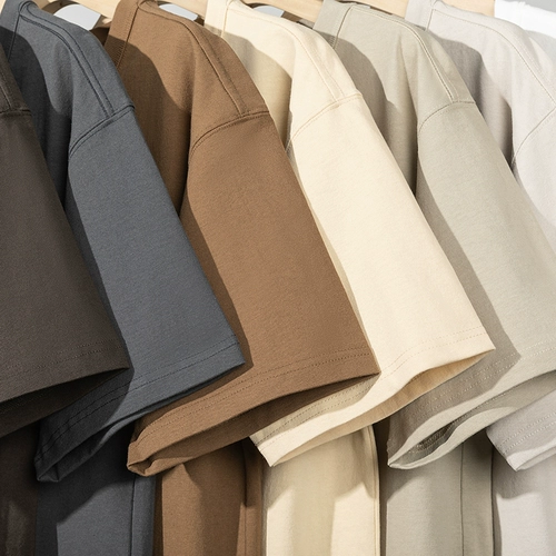 Ретро хлопковая однотонная футболка, в американском стиле, оверсайз