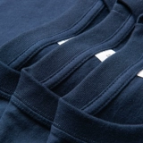 Синяя хлопковая ретро базовая приятная телу футболка с коротким рукавом для отдыха подходит для мужчин и женщин, в американском стиле