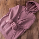 Хлопковая кремовая цветная толстовка с капюшоном, флисовая зимняя рубашка для отдыха