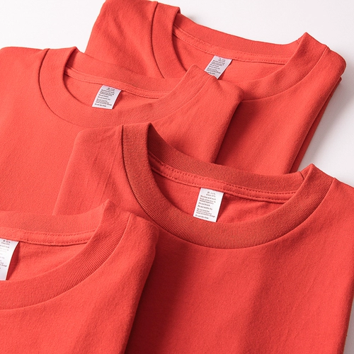 Хлопковая красная базовая приятная телу футболка подходит для мужчин и женщин, свободный крой