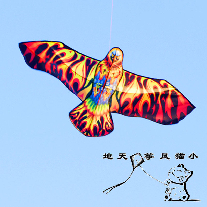 2021 New Kite Children Adult Eagles Creative Black Eagle Fire Phoenix Decoration Flame Easy Fly Eagle Upscale Breeze