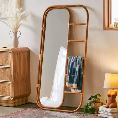 Green Tengdaya floor-to-ceiling mirror ins net red full-length mirror Female household vine full-length mirror Bedroom girl mirror