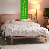 Greentenda Kuchi double bed ins rattan bed double queen bedroom hotel Vine bed single bed