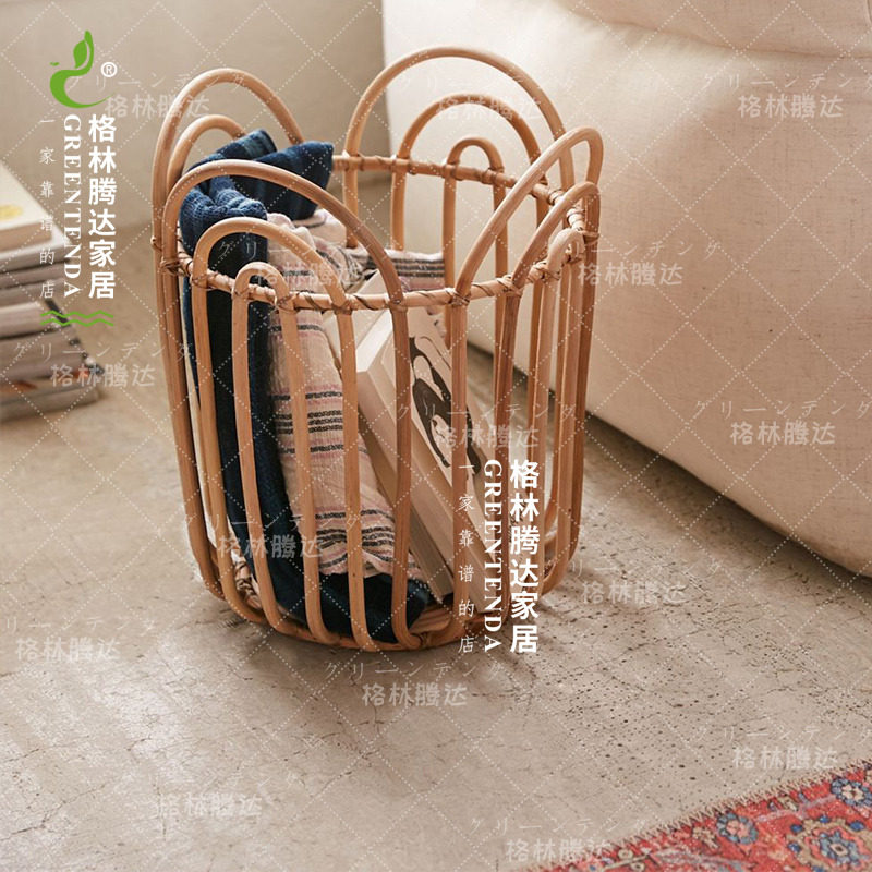 Green Tengdag Japanese style Dirty Clothes Basket Vines HOME CLOTHING BASKET CONTAINING VINES SIMPLE AND LUXURIOUS HOTEL WATERPROOF SMUDGE