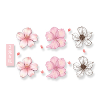 Sakura tattoo stickers ins Wind Net red plain flower simple wrist waterproof female long lasting small pattern collarbone fresh sticker