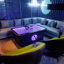 Spot ktv coffee table special square led light-emitting club bar table stainless steel box deck tempered glass table