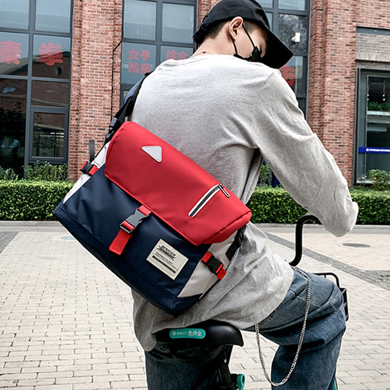 Fashion Tide Cards Han Prints single shoulder bag Men's skew satchel bag computer Postpack junior high school students class schoolbags