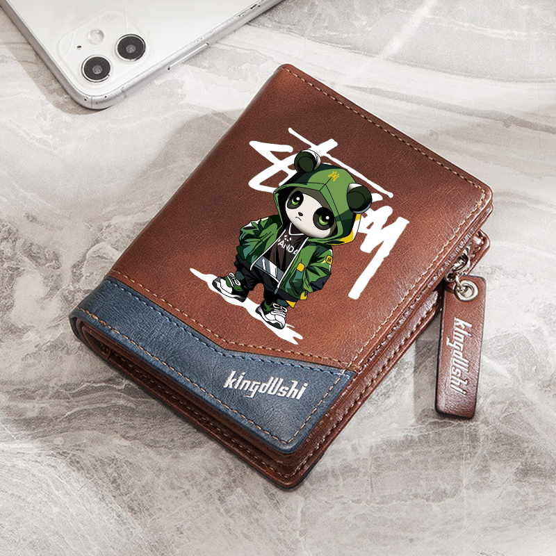 Trendy Boys' Wallet for Teenagers, Middle and High School Students, College Students, Small Wallet, Children's Zipper Wallet, Coin Purse, Card Holder