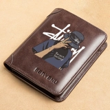 Кожаный модный короткий бумажник в стиле хип-хоп, картхолдер, из натуральной кожи, воловья кожа, подходит для подростков, подходит для студента