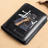 Кожаный модный короткий бумажник в стиле хип-хоп, картхолдер, из натуральной кожи, воловья кожа, подходит для подростков, подходит для студента