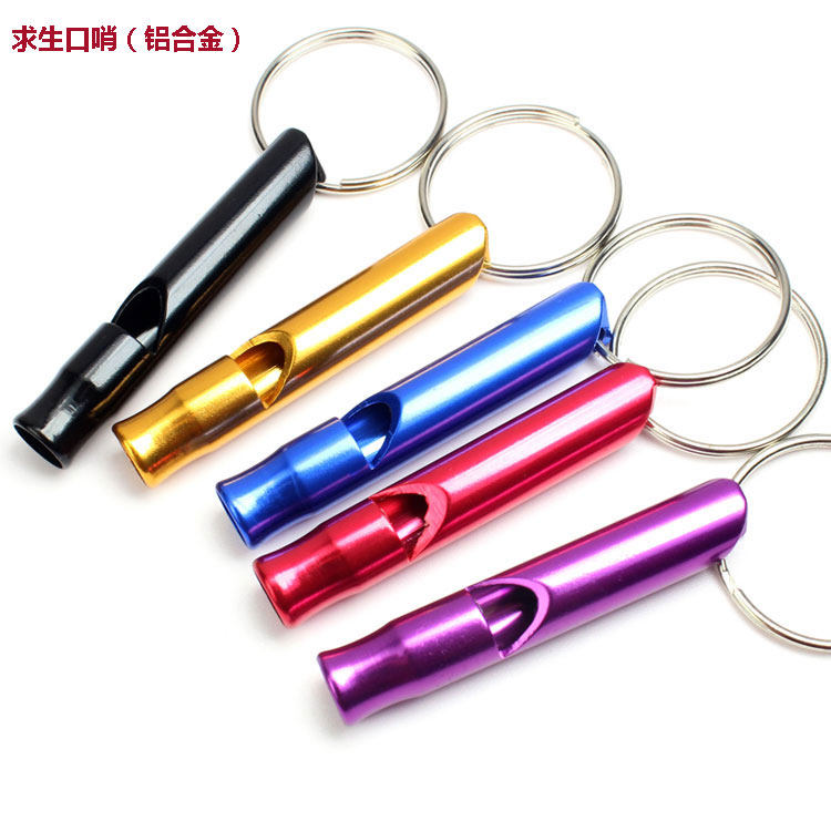 Outdoor camping survival whistle keychain metal travel portable lifesaving training whistle referee whistle children's whistle toy