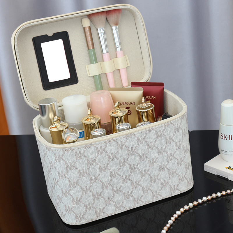 Cosmetic Bag, High-Looking and Cute Cosmetic Case with Mirror, Portable Large-Capacity Cosmetic Storage Bag, Small Suitcase Box