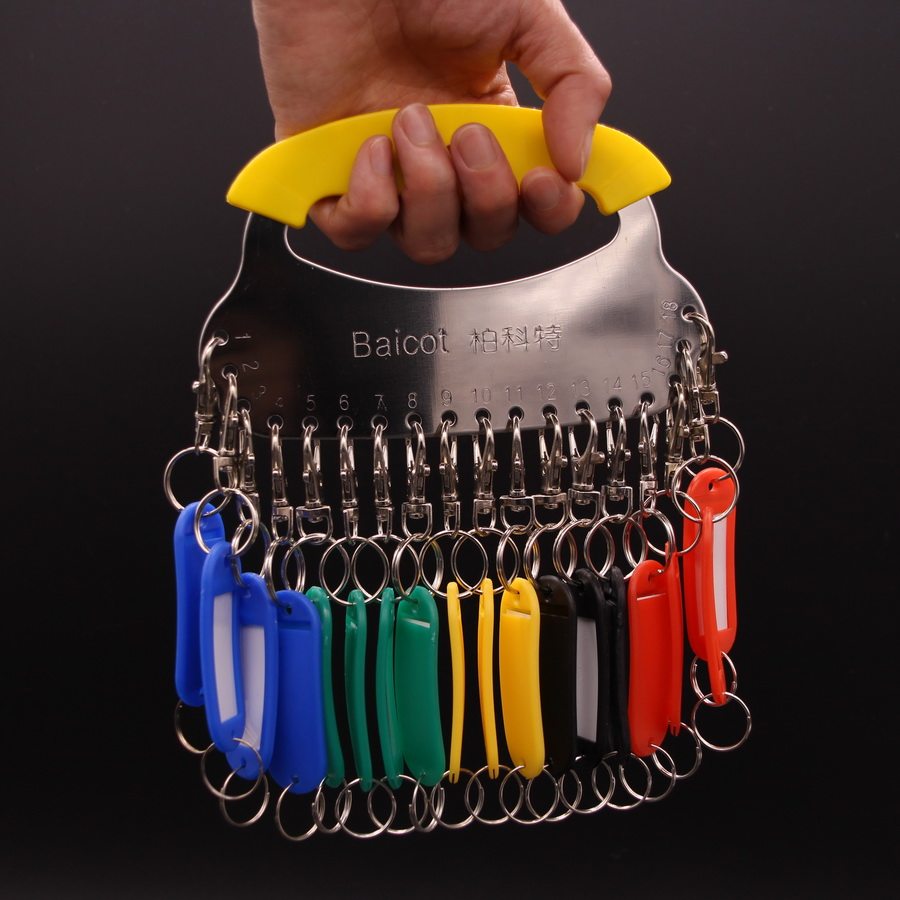 Berkot thickened stainless iron key plate plus hard iron ring classification key plate mark key plate portable key chain