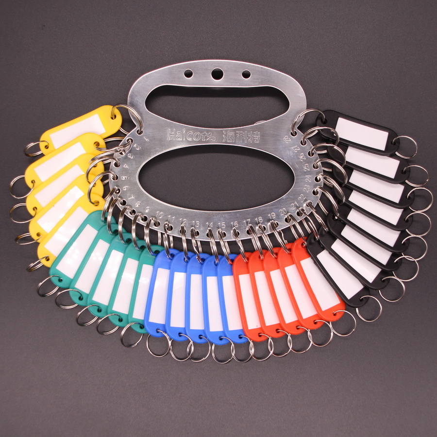 Thickened stainless steel key plate Warehouse key plate Hotel property can be marked storage management key plate ring string ring