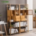 Giá sách Tủ sách đơn giản nhiều lớp Ngăn kéo bằng tre Kết hợp sàn Tủ sách Học sinh Sáng tạo Giá sách Trung Quốc mới - Kệ kệ đựng túi xách Kệ