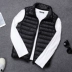 2018 mới xuống vest nam nhẹ xuống áo vest cổ áo đoạn ngắn kích thước lớn vest vest vai đôi mẫu shop quan ao nam Áo khoác đôi