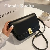 Cienda Kuelta Bag Packs Women 2021 New Tide Fashion Genuine Leather Skew Satchel 100 Hitch Black Summer Season
