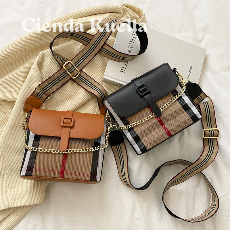 Cienda Kuelta bag women's 2021 new trendy fashion western style messenger bag net red broadband texture small bag