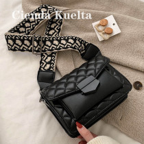 Cienda Kuelta Package woman 2021 new wave fashion 100 hitch satchel leather black small bag summer